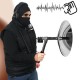 Parabol-Richtmikrofon mit Hochleistungs-Verstärker mit maximaler Leistung für den Lauschangriff in freiem Gelände.